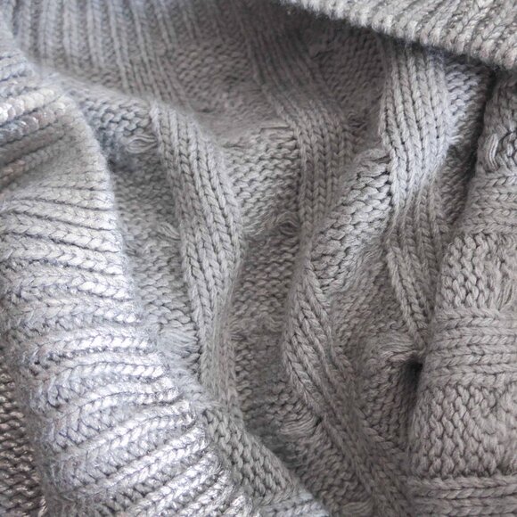 NWOT Zara Girls 13-14 Silver Cropped Cableknit Sweater - Picture 10 of 11